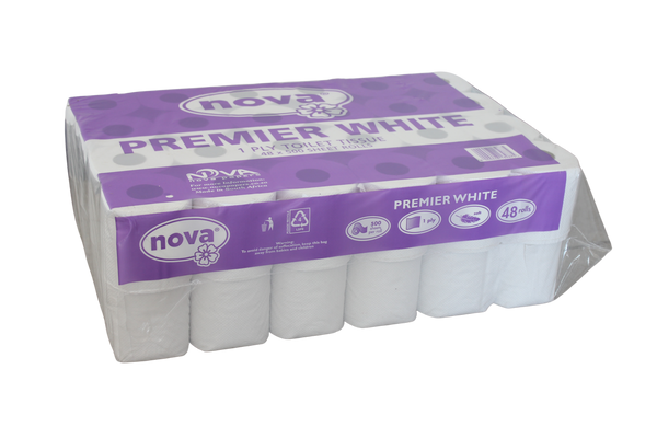 Nova 1 Ply Toilet Paper 48 roll pack
